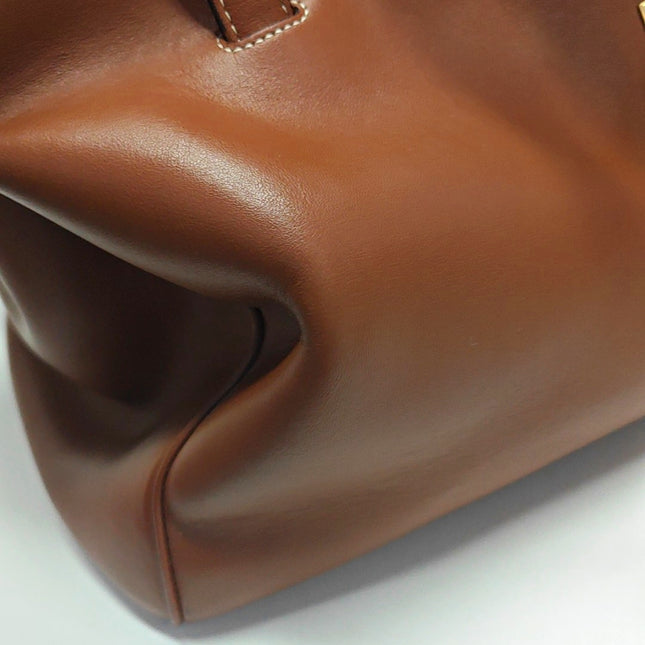 Celine Soft 16 Bag Large Caramel Natural Tan Smooth Satin Calfskin Leather