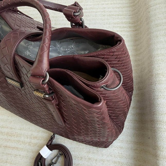 Bottega Veneta Roma Burgundy Intrecciato Nappa Leather Large 35cm