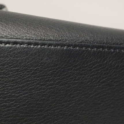 Loewe Puzzle Small Black Grained Leather White Logo