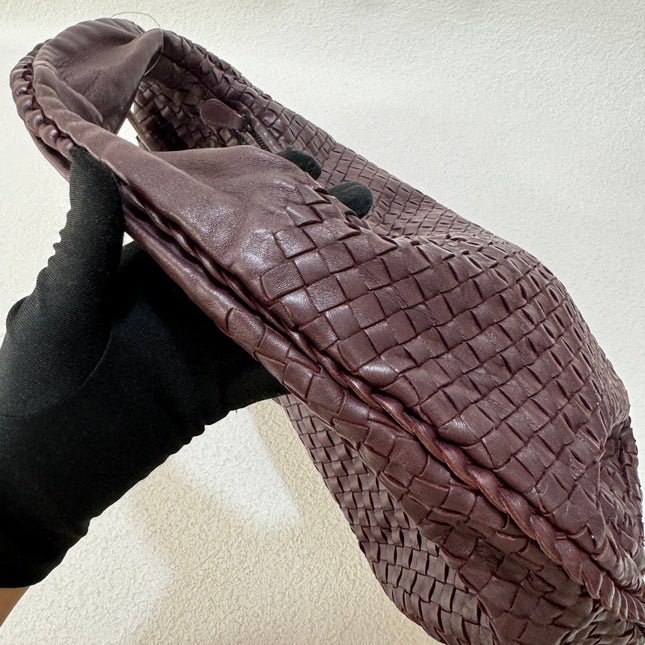 Sold Bottega Veneta Belly Hobo Intrecciato Burgundy Wine Large 50cm
