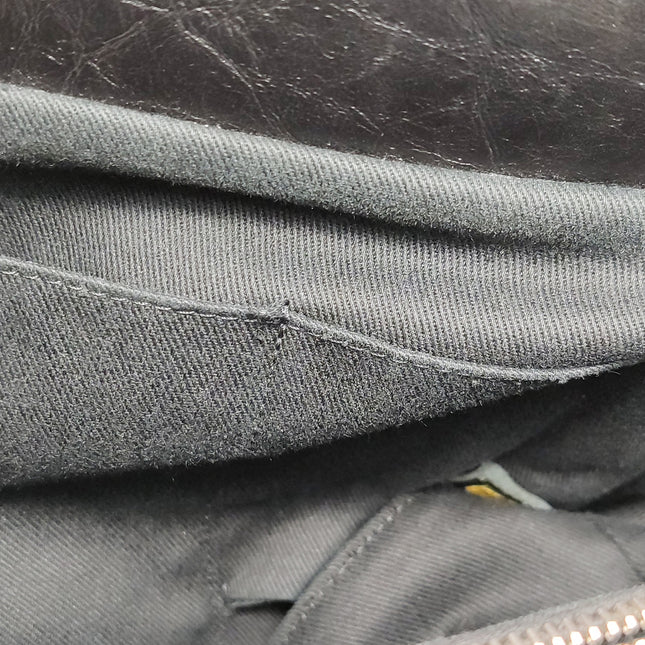 Chanel 2.55 Black Shiny Calfskin leather Tote Bag