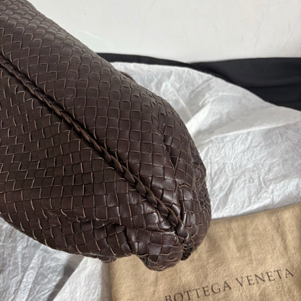 Bottega Veneta Belly Hobo Intreccio Leather Dark Chocolate Brown Large 50cm