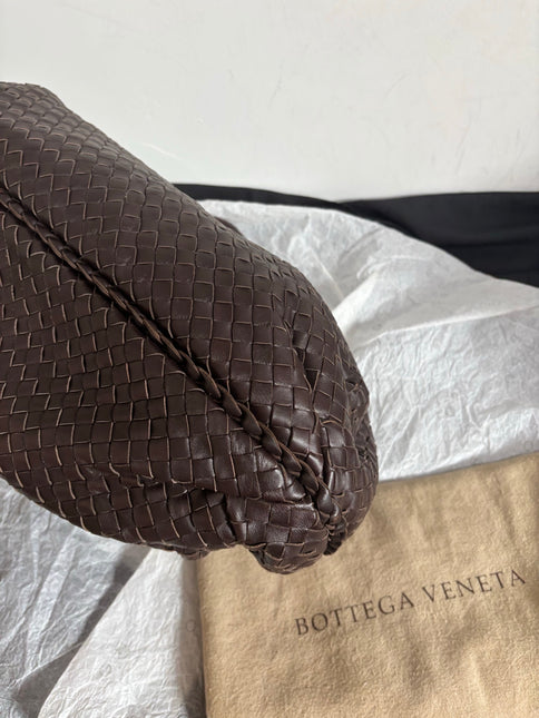 Bottega Veneta Belly Hobo Intreccio Leather Dark Chocolate Brown Large 55cm