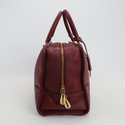 Loewe Amazona 36 Medium Burgundy Leather Dragon Lock Gold-tone Hardware