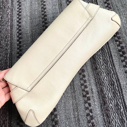 Gucci Horsebit 1955 Large White Leather Shoulder Bag