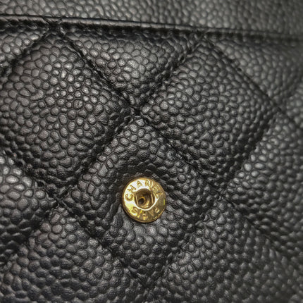 Chanel Wallet on Chain Classic Flap Black Caviar Leather Gold Hardware 2018-19