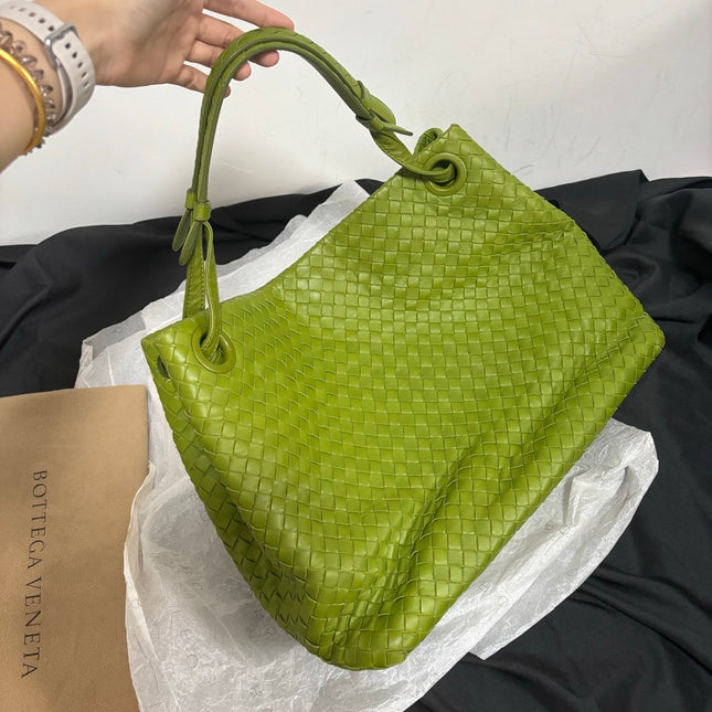 Bottega Veneta Garda Avocado Green Intrecciato Nappa Leather Large 33cm