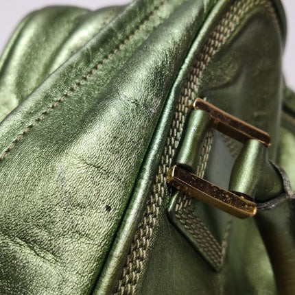 Loewe Amazona 29 Zip Around in Metallic Green Lambskin Leather