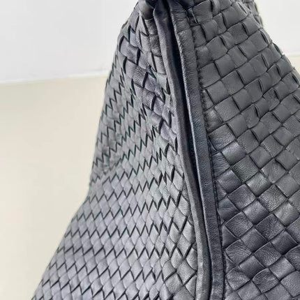 Bottega Veneta Belly Hobo Intrecciato Leather Black Large 55cm
