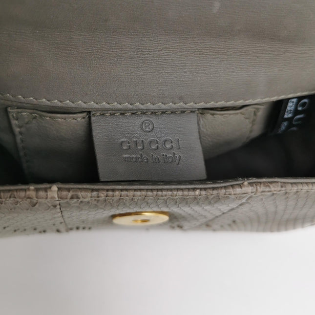 Gucci Bamboo 1947 Night Mini Python Snake Skin Evening Bag with Chain