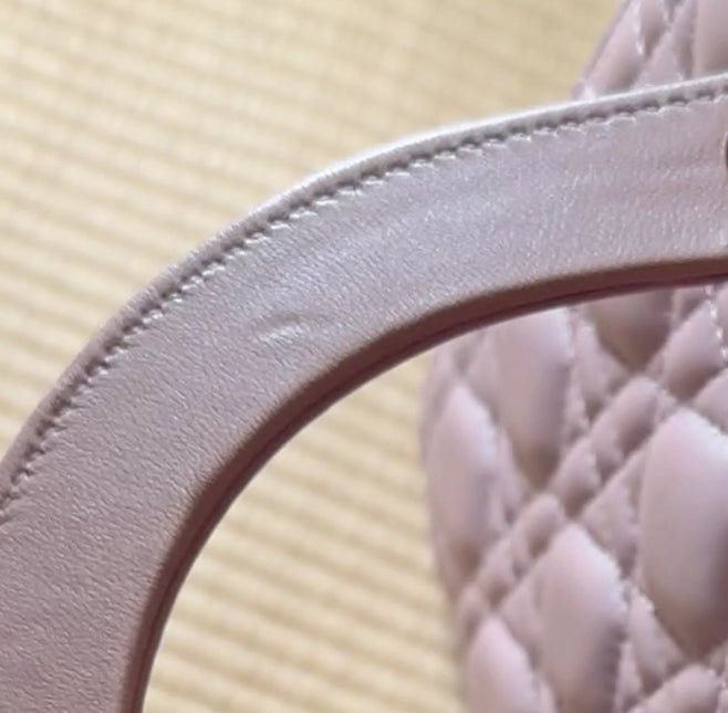 Lady Dior Medium Handbag Pearlescent Pink Cannage Leather Gold Hardware, 2016