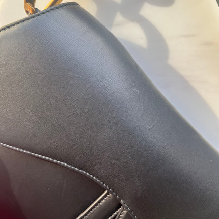 Sold Dior Saddle Medium leather Black Smooth Leather