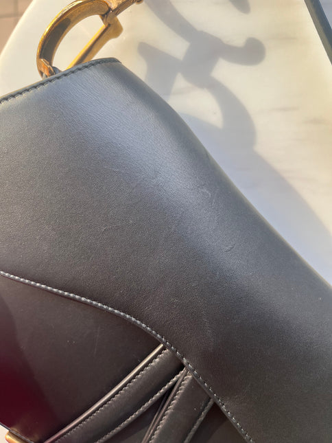 Sold Dior Saddle Medium leather Black Smooth Leather