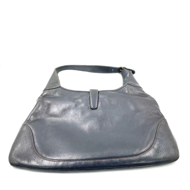 Gucci Jackie Vintage Bouvier Hobo Black Leather with Web Accent