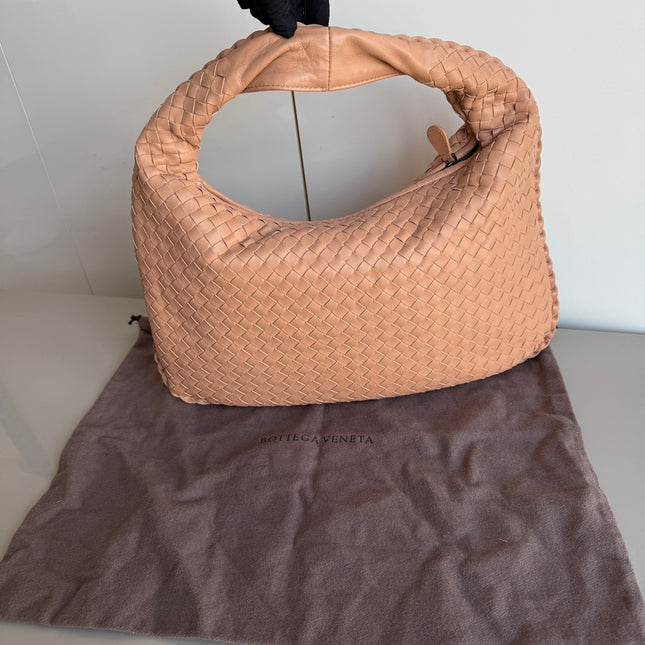 Bottega Veneta Veneta Hobo Beige Almond Lambskin Leather 40cm