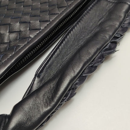 Bottega Veneta Hobo Maxi Midnight Navy Black leather Tiny Fringes 50cm