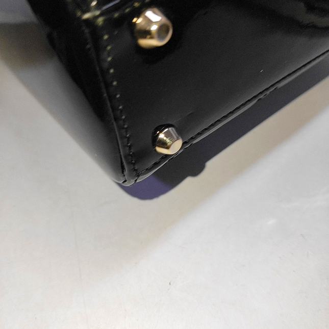 Lady Dior Mini Black Patent Leather Bag with gold hardware Chain Strap