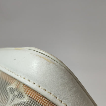 Louis Vuitton Lockit White Mesh Monogram and Leather Handbag