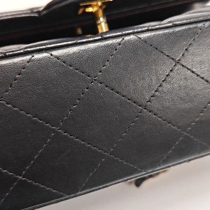 Chanel Timeless Classic Flap Medium Black Lambskin Leather Gold Hardware