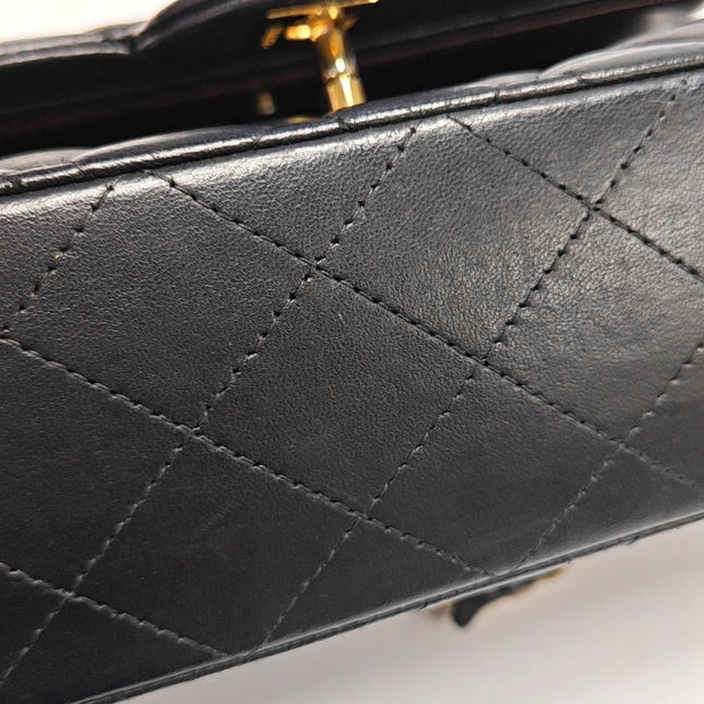 Chanel Timeless Classic Flap Medium Black Lambskin Leather Gold Hardware