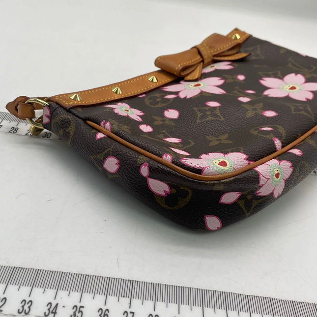 Louis Vuitton x Takashi Murakami Cherry Blossom Pochette Accessoire Brown Monogram