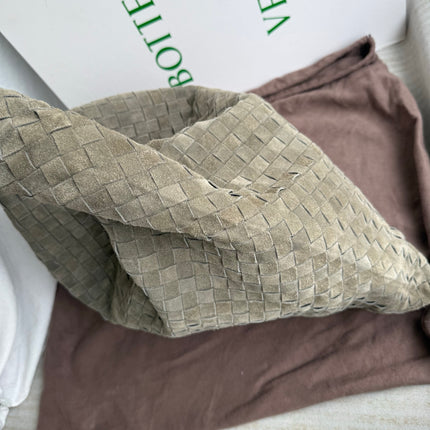Bottega Veneta Hop Large Grey Suede Leather Hobo Bag 54cm