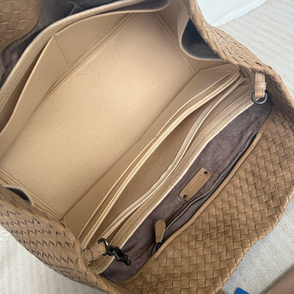 Bottega Veneta Cesta Shopper Tote Intrecciato Milk Chocolate Brown Leather Large 50cm
