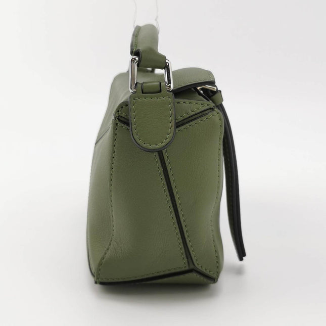 Sold Loewe Puzzle Mini Green Calfskin Leather Crossbody Bag
