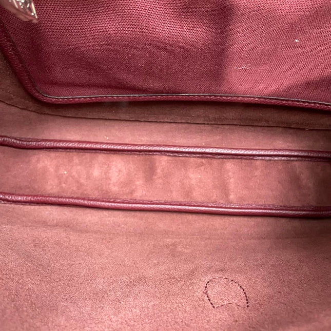 Gucci Jackie 1961 Burgundy Large Pebbled Leather Shoulder Bag with Strap