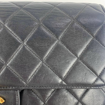 Sac à main Chanel Jumbo Double Sided Classic Flap en cuir d'agneau noir avec garnitures en or 24 carats