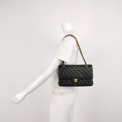 Chanel Classic Flap Medium Black Caviar Leather Gold Hardware, 2014