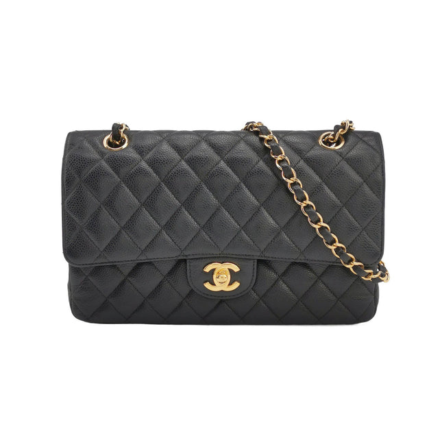 Chanel Classic Flap Medium Black Caviar Leather Gold Hardware, 2014