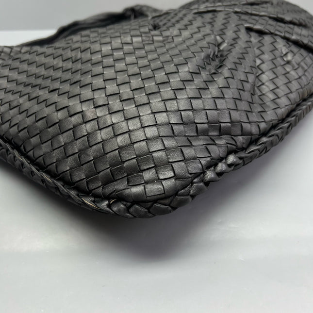 Bottega Veneta Veneta Hobo Maxi Black Leather Pleated 50cm