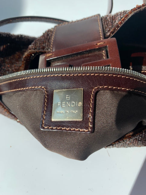 Sold FENDI Baguette chocolate brown beads excellent condition