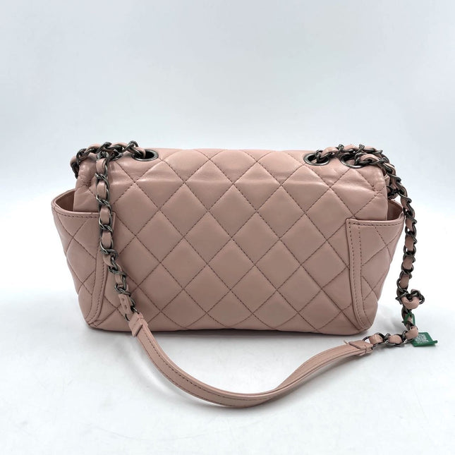 Sold Chanel Classic Flap 2014-2015 Pink Lambskin Leather Medium Shoulder Bag