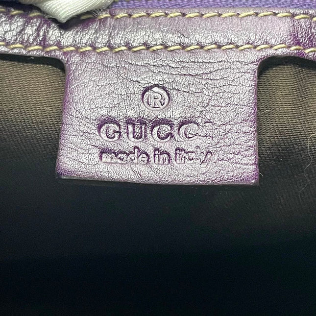 Gucci Jackie Vintage Large Purple Suede Leather Ringlets Decoration