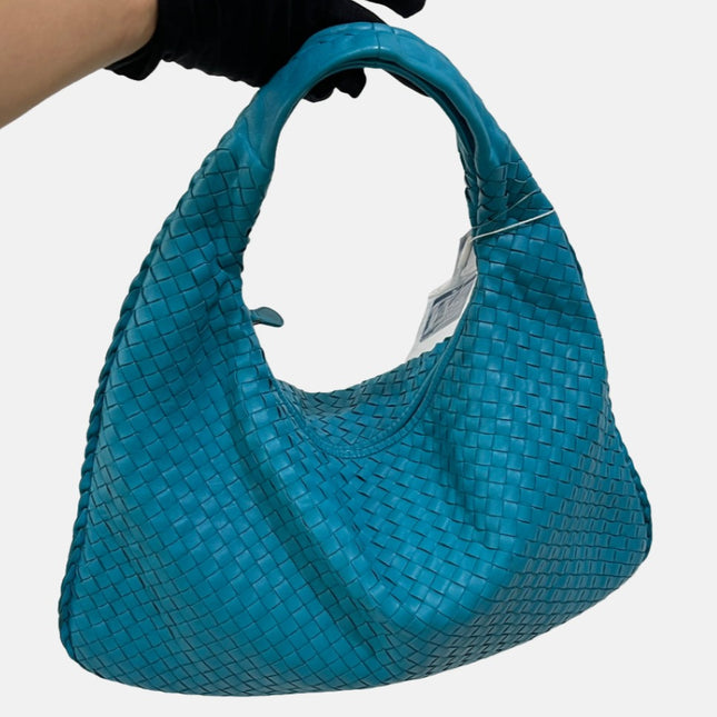 Sold Bottega Veneta Veneta Hobo Large Sky Blue Intrecciato Leather Bag 47cm