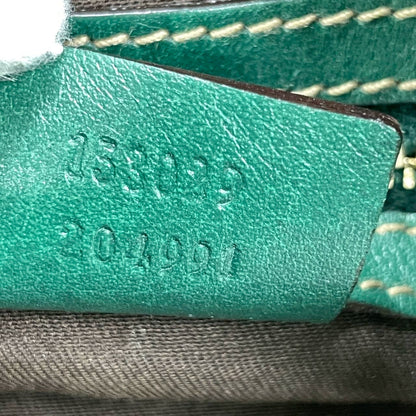 Gucci Jackie Vintage Leather Medium Handbag Green Gucci Monogram