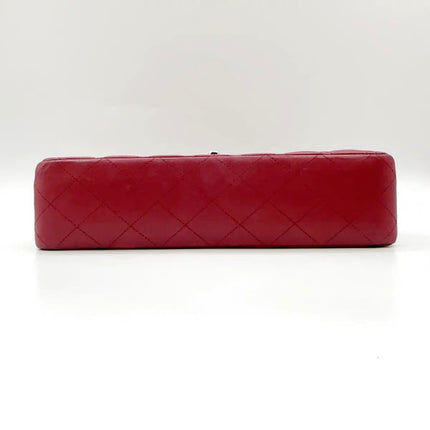 Chanel Classic Flap Medium Red Lambskin Leather with Silver Hardware 2012-13