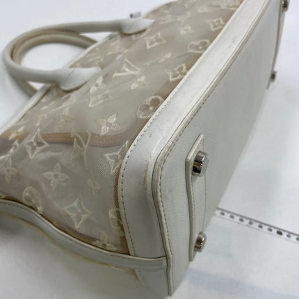 Louis Vuitton Lockit White Mesh Monogram and Leather Handbag