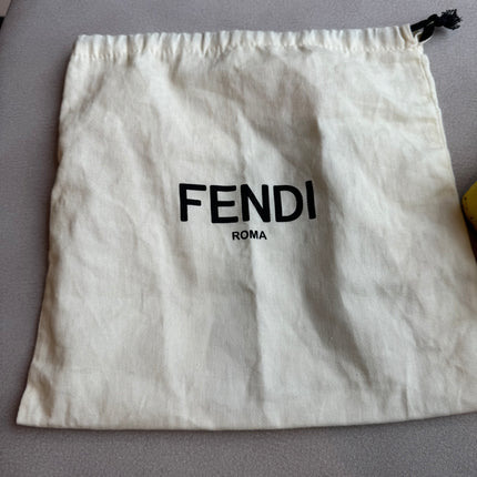 Fendi Baguette Mini Selleria Lemon Yellow Calfskin Leather Crossbody Bag