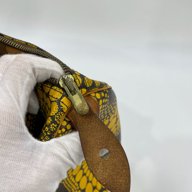 Louis Vuitton x Yayoi Kusama Limited Edition Speedy 30 Yellow Top Handle Bag