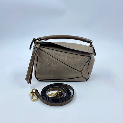 Loewe Puzzle Mini Sandy Beige Calfskin Leather Crossbody Bag