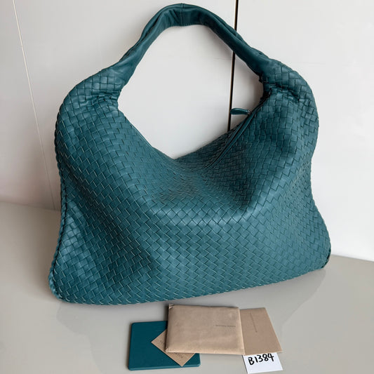 Bottega Veneta Veneta Hobo Maxi Green Intrecciato Leather Bag 51cm-Luxbags