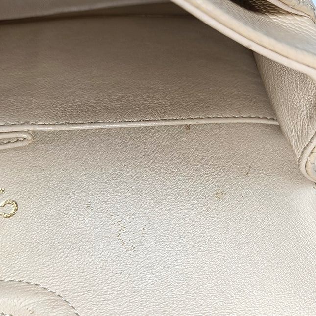 Chanel Timeless Classic Flap Medium Beige Caviar Leather Gold Hardware