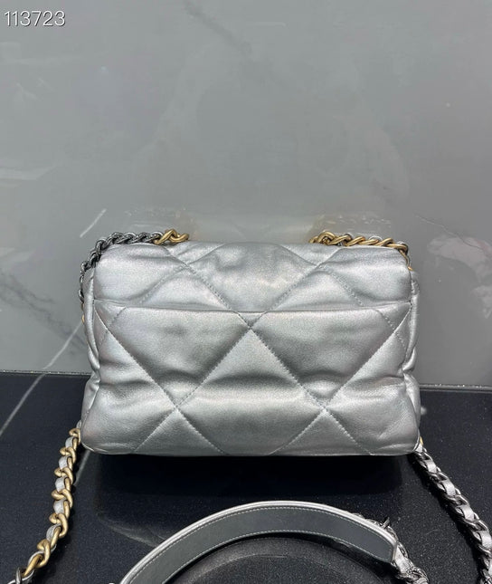 Sold Chanel 19 Bag 2021 Small Silver Crossbody Bag