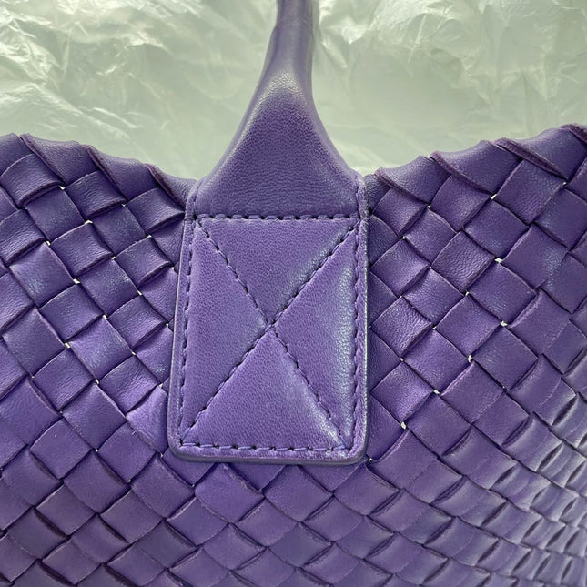 Bottega Veneta Cabat Large Intreccio Leather Tote Bag Purple with Pouch 40cm