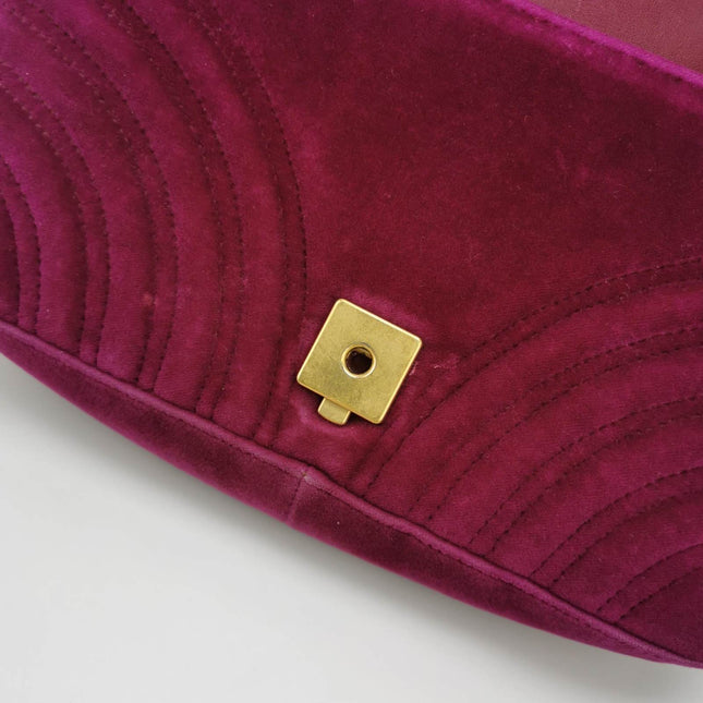 Sold Gucci Marmont Mini Flap Pink Velvet Handbag
