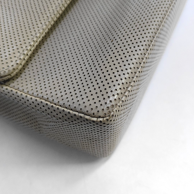 Chanel Vintage Classic Flap Bi-color Beige Perforated Leather and Red Leather Strap Bag, 2000-2002