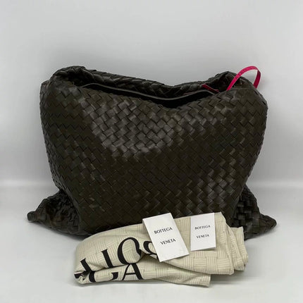 Bottega Veneta Hop Large Leather Dark Olive Green Hobo Bag